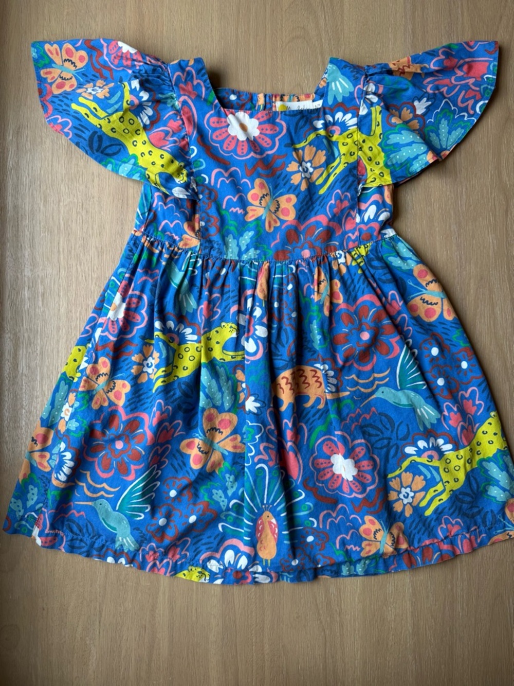 Mini Boden Jungle Floral Summer Dress Tropical Girls Size 6-7